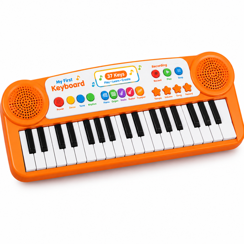 Electronic keyboard piano toy for children ages 5-10 with 37 keys and colourful design