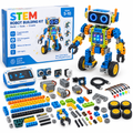 Deluxe STEM robot building kit for children with programmable robot, motors, sensors and LED lights